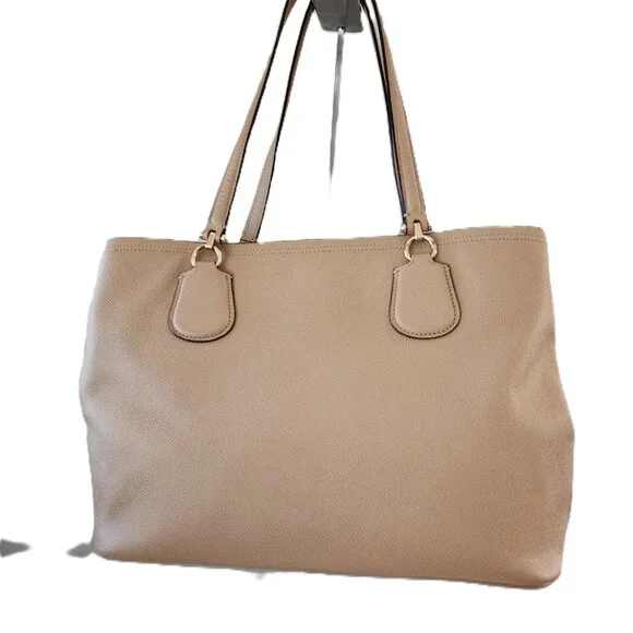 Euc Coach Kitt Carryall Tan Leather Shoulder Bag Handbag